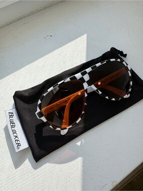 BluBlocker Checkerboard Sunglasses with Amber Lenses